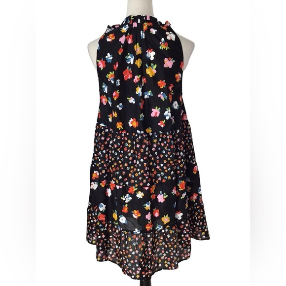 Mud Pie Black Floral Ruffle Sleeveless Tiered Sundress Women’s Size Small - Picture 4 of 12